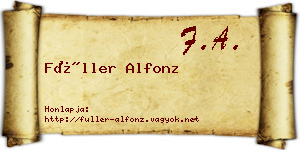 Füller Alfonz névjegykártya